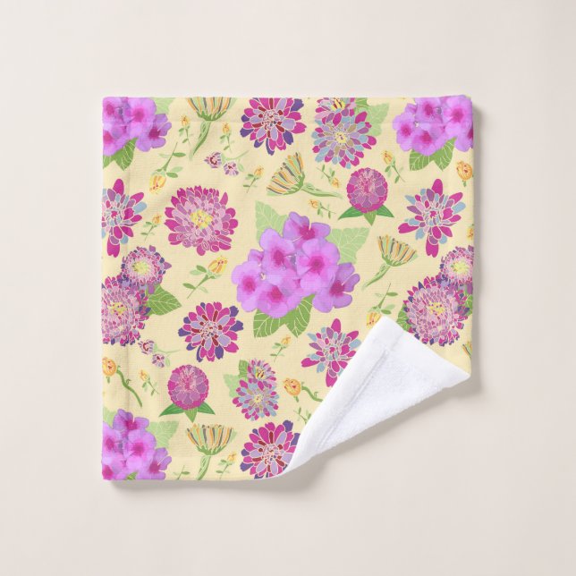 Pansies Floral Bouquet Bathroom Towel Set (Wash Cloth)