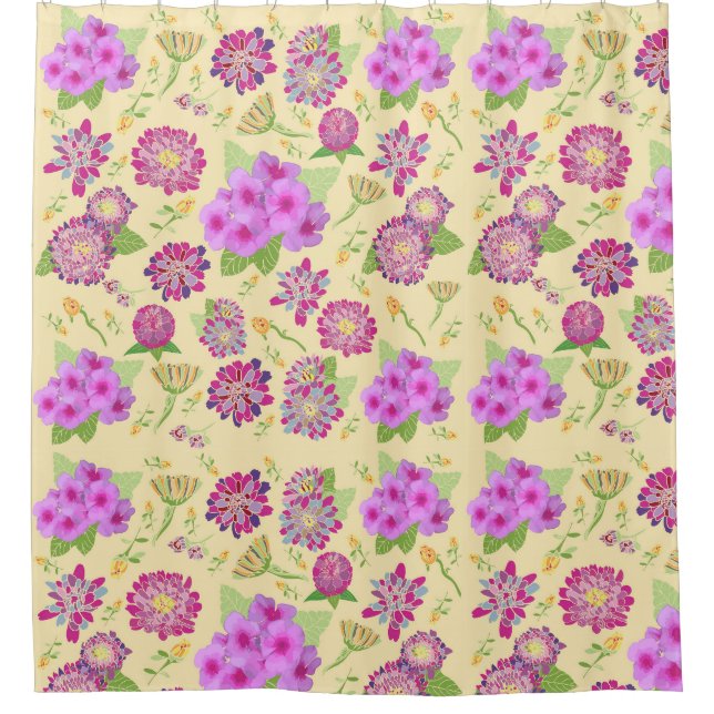 Pansies Floral Bouquet Shower Curtain (Front)