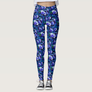 Pansies Floral Maximalism Romantic Cottagecore Leggings