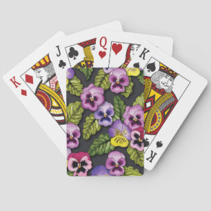 Pansies Floral Playing Cards