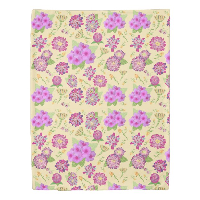 Pansies Floral Twin Duvet Cover (Front)