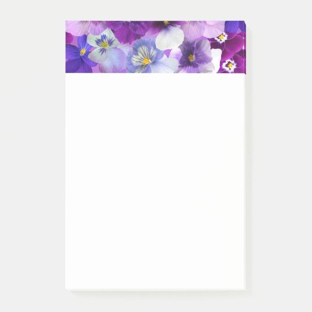 Pansies Flowers Floral Border Print Design Post-it Notes (Front)