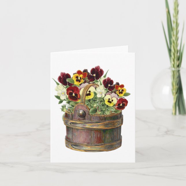 Pansies Flowers   Letterpress Thank You Card (Front)