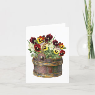 Pansies Flowers   Letterpress Thank You Card