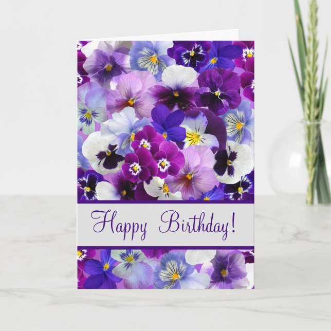 Pansies Folded Greeting Card (Front)
