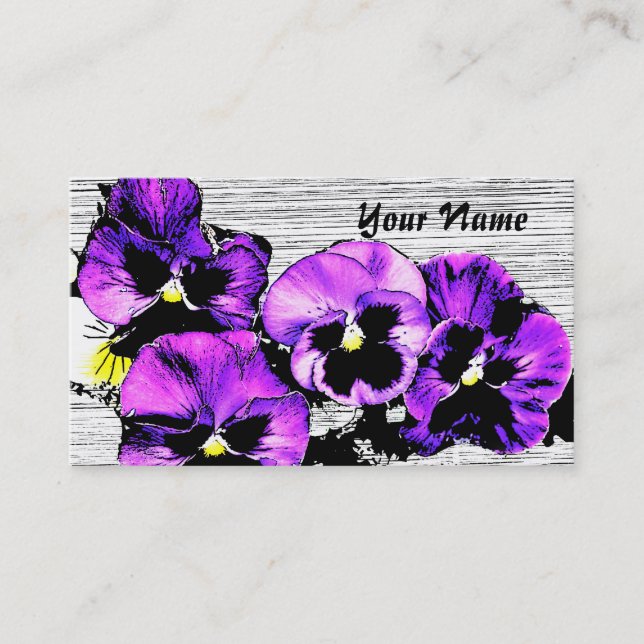 pansies gardening business card (Front)