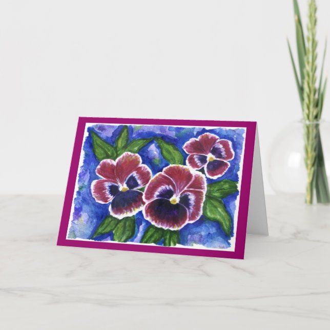 Pansies Greeting Card (Front)