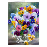 Pansies Happy Birthday Greeting Card