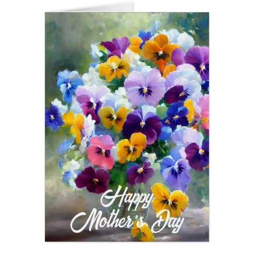 Pansies Happy Mothers Day Greeting Card