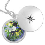 Pansies Heart Wedding Necklace
