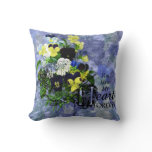 Pansies Heart Wedding Pillow