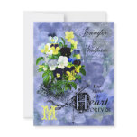 Pansies Heart Wedding RSVP Cards