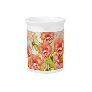 Pansies in a Bowl Beverage Pitcher