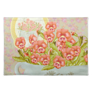 Pansies in a Bowl Cloth Placemat