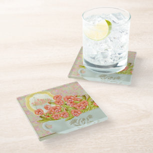 Pansies in a Bowl Glass Coaster
