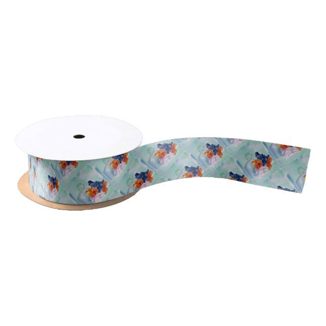 PANSIES IN A TEACUP SATIN RIBBON (Spool)