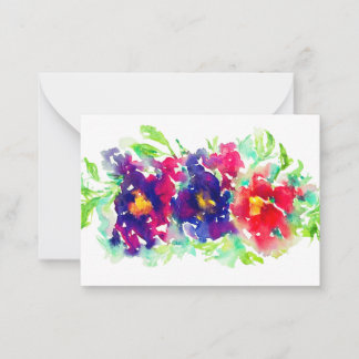 Pansies in Watercolor Note Card