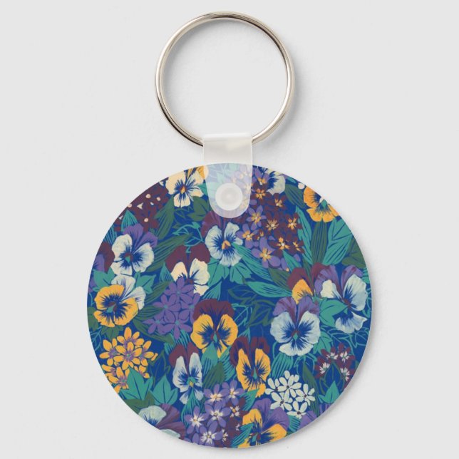 Pansies Keychain (Front)