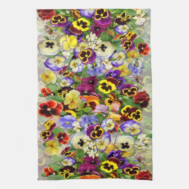 Pansies ~ Kitchen Towel (Vertical)