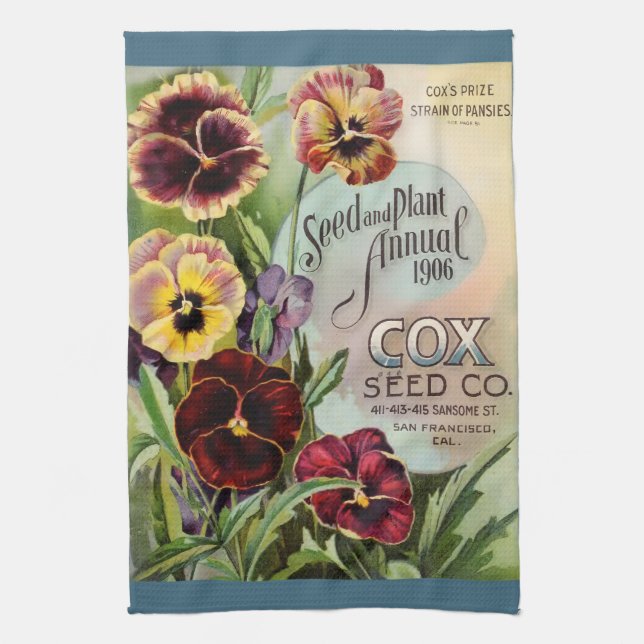 Pansies Kitchen Towel (Vertical)