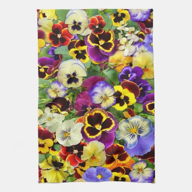 Pansies ~ Kitchen Towel # 3 (Vertical)