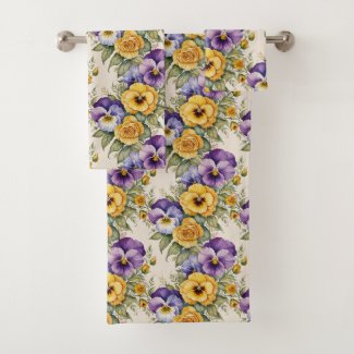 Pansies Modern Vintage Floral