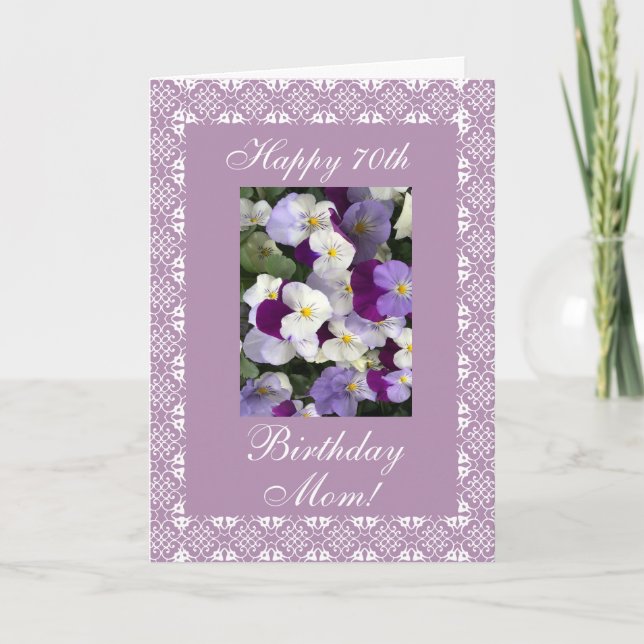 Pansies - Mother's 70th birthday Card (Front)