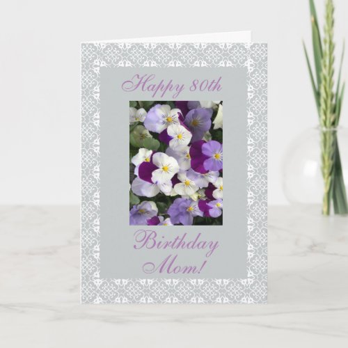 Pansies _ Mothers 80th birthday Card