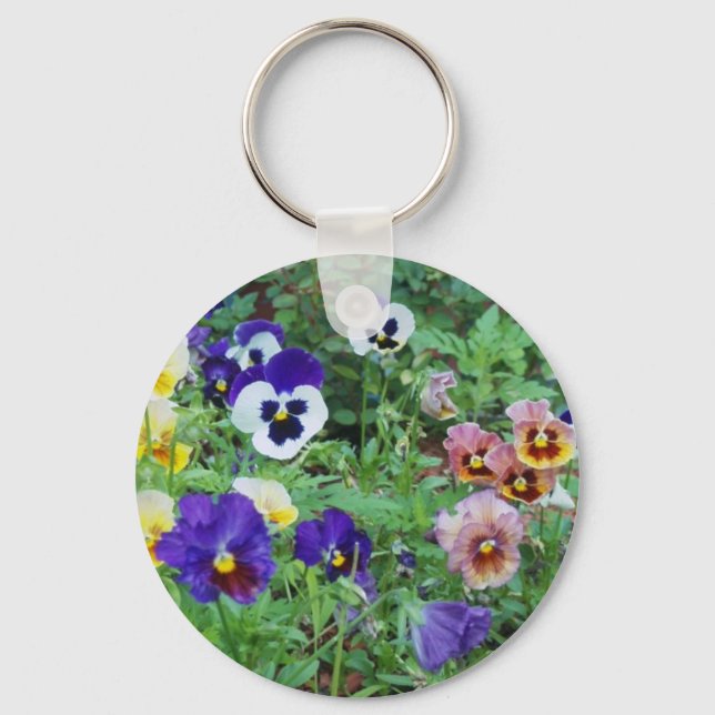 Pansies of summer keychain (Front)