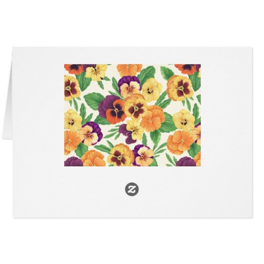 Pansies on off white (Back Horizontal)