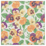 Pansies on off white fabric