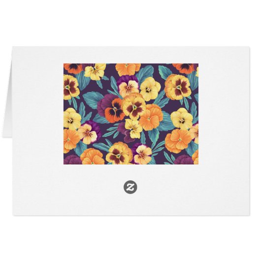 Pansies on plum violet (Back Horizontal)