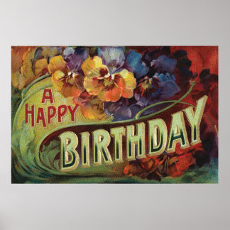 Pansies Pansy Rainbow Flowers Floral Poster