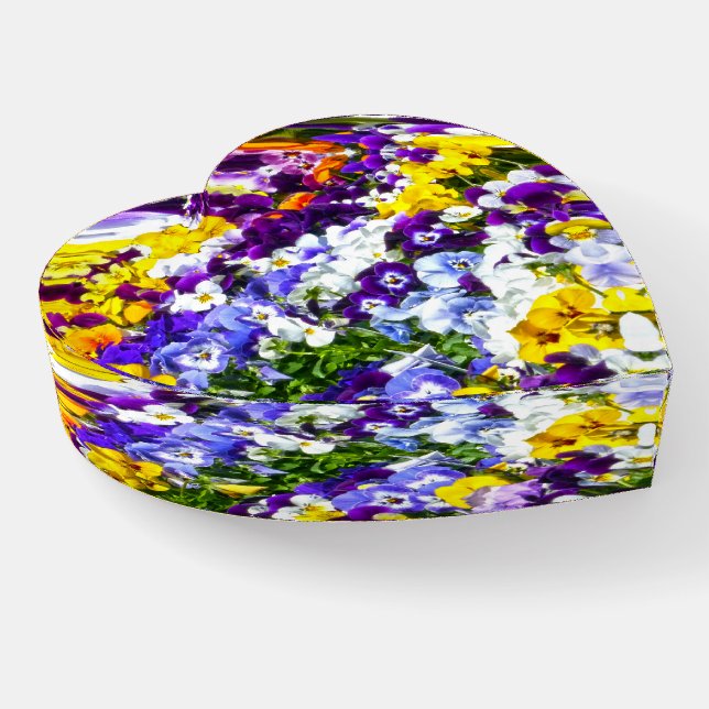 Pansies Paperweight (Angled)