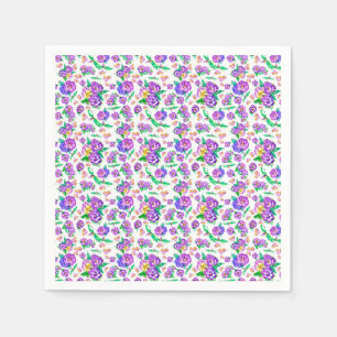 Pansies Pattern Paper Napkin