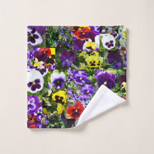 Pansies Photo Collage, Wash Cloth