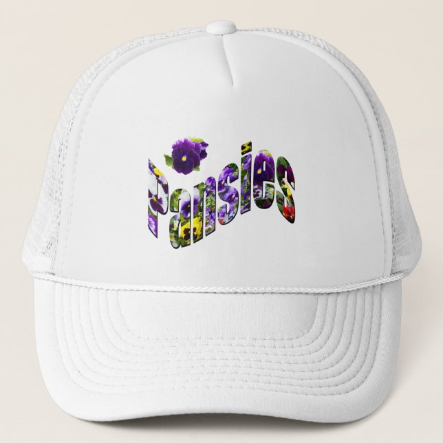 Pansies Picture Logo With Pansy, Trucker Hat (Front)