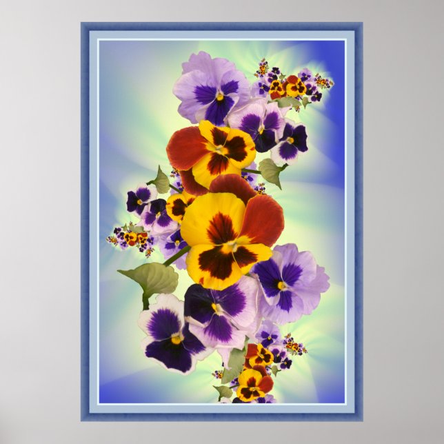 pansies portrait view poster (Front)