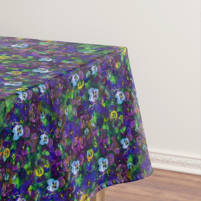 Pansies [purple] 60x84 Table cloth cotton (In Situ)