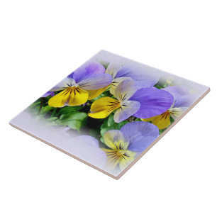 Pansies - Purple and Yellow Tile