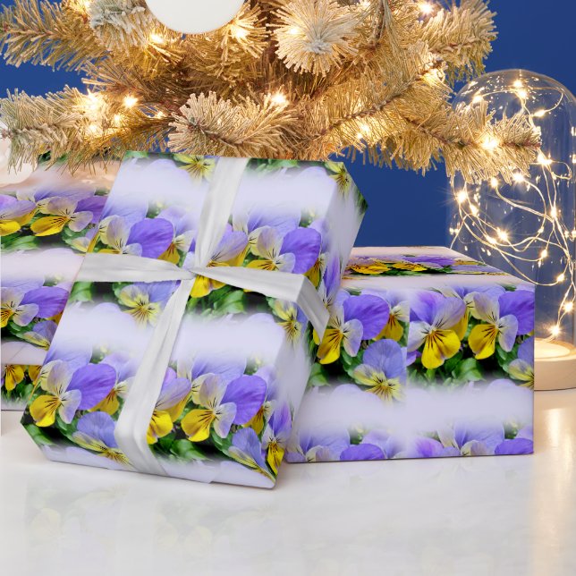 Pansies - Purple and Yellow Wrapping Paper (Holidays)