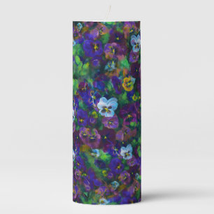 Pansies [purple] pillar candle