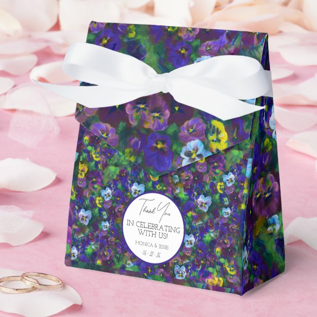 Pansies [purple] Special gift tent W/ label Favor Boxes (Wedding)