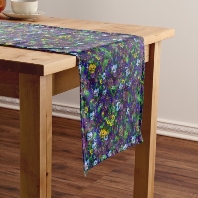 Pansies [purple] Table runners x3 sizes (In Situ)