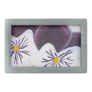 Pansies Rectangular Belt Buckle