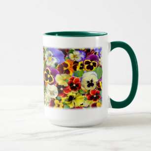 Pansies ~ Ringer Mug