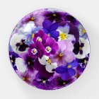 Pansies Round Paperweight