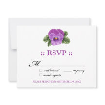 Pansies RSVP 4.25x5.5" Response Card