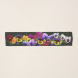 pansies scarf<br><div class="desc">Bring a breathe of  spring into winter  with this colorful pansy scarf.  Change the background color.
Add your own photo or text</div>
