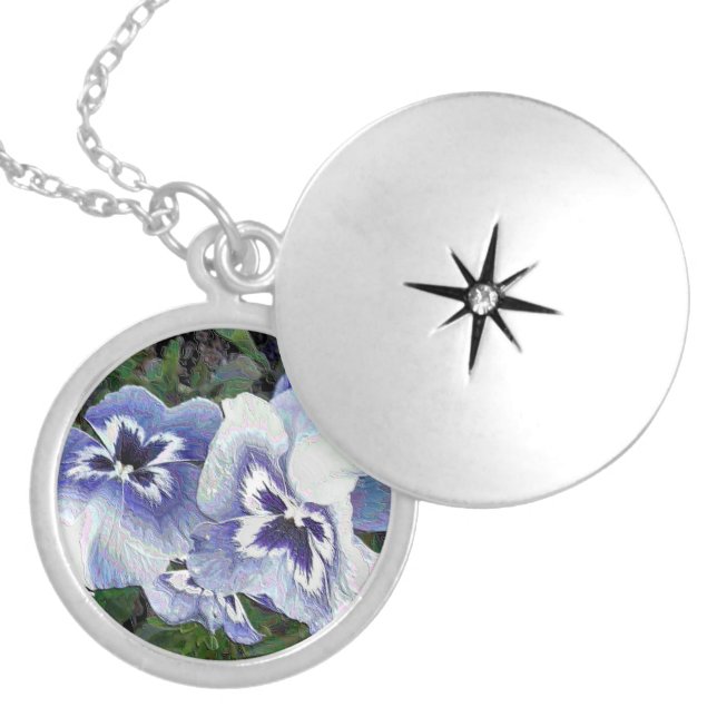 PANSIES SILVER PLATED NECKLACE (Front)